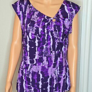 Dana Bachman Women's Purple Sleeveless Blouse, Size Large